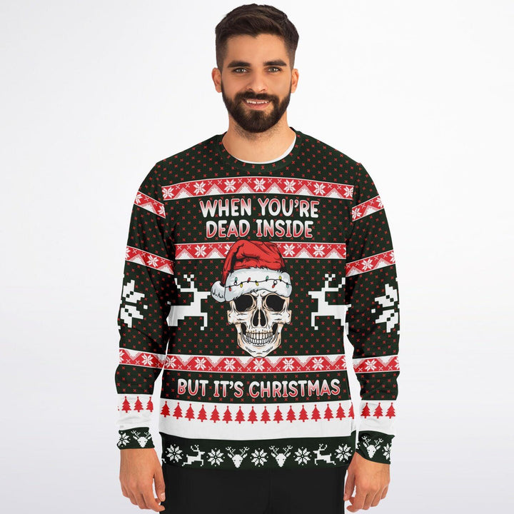 When You're Dead Inside But It's Still Christmas Ugly Christmas Sweater - ThatGeekLyfe