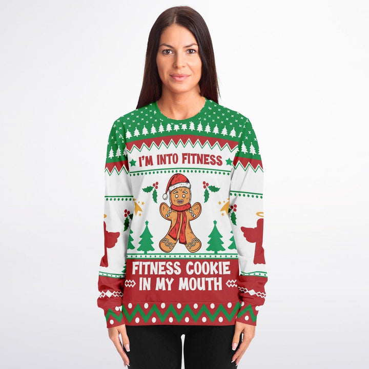 I'm Into Fitness, Fit'ness Cookie In My Mouth Ugly Christmas Sweater - ThatGeekLyfe