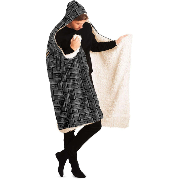 Retro B/W Classically Trained Gamer Hooded Blanket - ThatGeekLyfe
