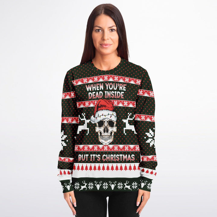 When You're Dead Inside But It's Still Christmas Ugly Christmas Sweater - ThatGeekLyfe