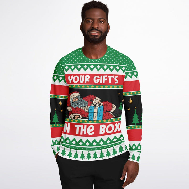 Your Gift Is In The Box Santa Claus Ugly Christmas Sweater - ThatGeekLyfe
