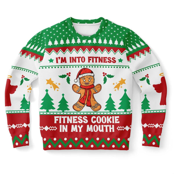 I'm Into Fitness, Fit'ness Cookie In My Mouth Ugly Christmas Sweater - ThatGeekLyfe