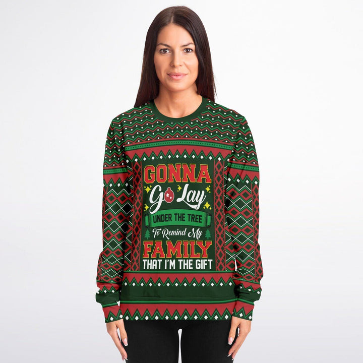Gonna Lay Under The Tree Ugly Christmas Sweater - ThatGeekLyfe