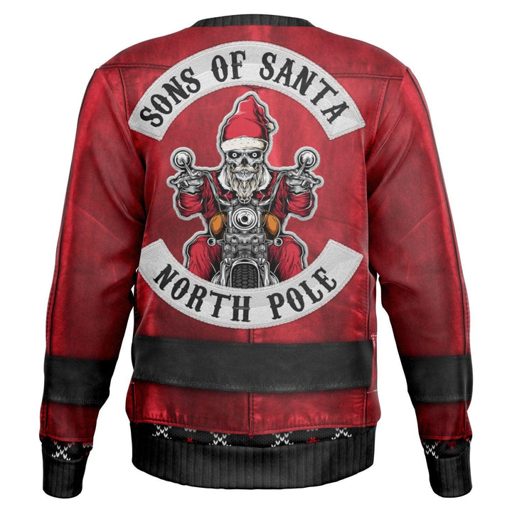 Sons of Santa Red Jacket Ver. Ugly Christmas Sweater - ThatGeekLyfe