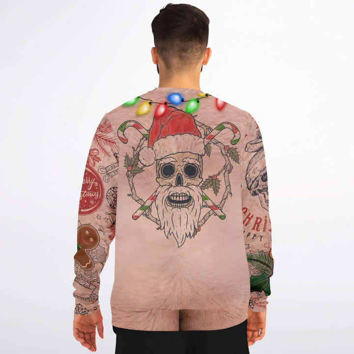 Topless Tattoo Santa Ugly Christmas Sweater - ThatGeekLyfe