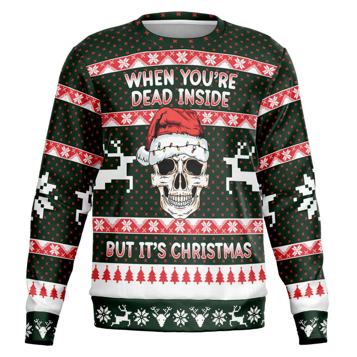 When You're Dead Inside But It's Still Christmas Ugly Christmas Sweater - ThatGeekLyfe